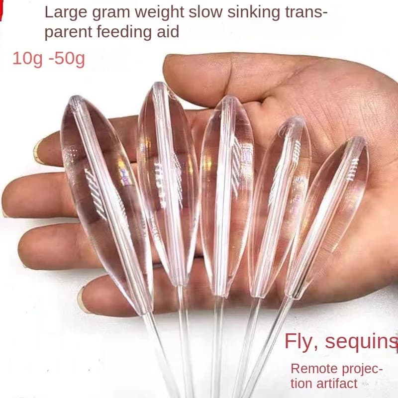 5 flotteurs acrylique transparents coulants 10g-50g - Bombarda pour pêche à la mouche et spinning