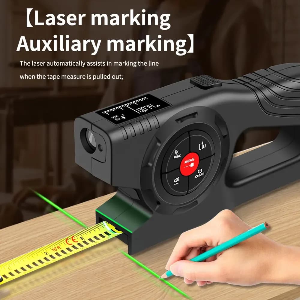 Télémètre laser Snakol 120m avec marquage ligne verte - Mètre électronique pour pêche précise