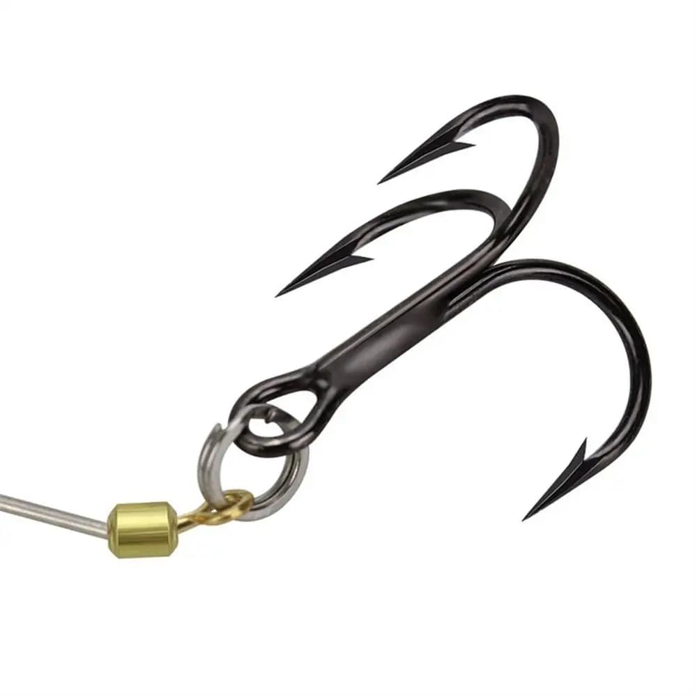 Hameçons assist avec vis et fil d'acier, rigs de pêche barbés pour appâts naturels et leurres
