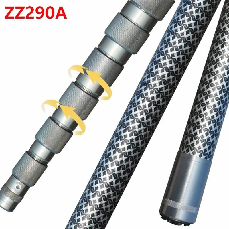 Manche carbonne ZZ241 ZZ290A 7m à 10m pour épuisette ou cueillette fruits - Sans filet ni loquet