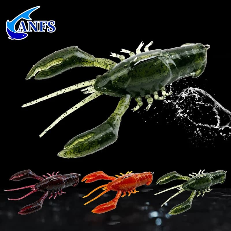 Leurre souple Craw ANFS pour pêche du black bass - Appât artificiel réaliste en forme d'écrevisse