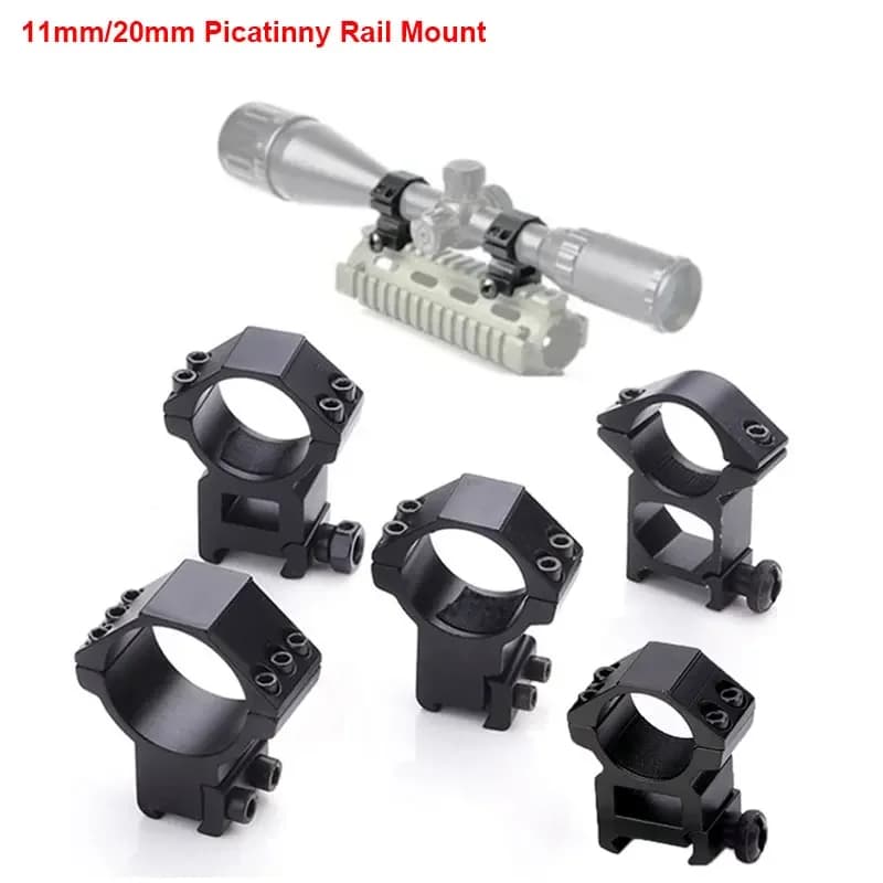 2 anneaux de montage pour lunette de pêche 25.4mm à 35mm - Compatible rail Picatinny