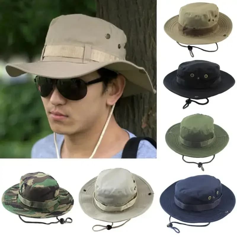 Chapeau bucket camouflage tactique 60CM - Bonnet pêche large protection solaire activités outdoor