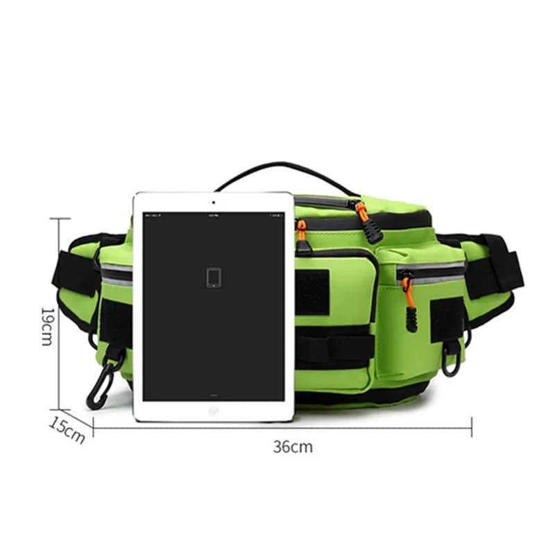 Sac banane pêche homme molle multi-poches pour leurres, chasse, randonnée, vélo et running - pratique
