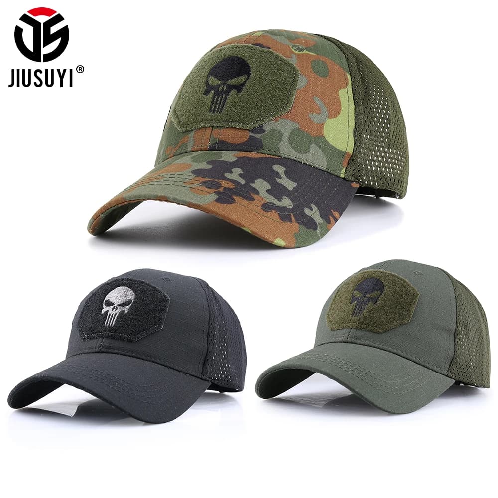 Casquette de pêche camouflage crâne pour sports nautiques et protection solaire été