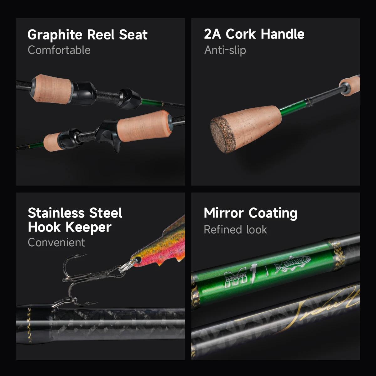 Canne ajing HANDING 2.13m carbone 30T UL-L - Pêche truite et rockfishing action rapide
