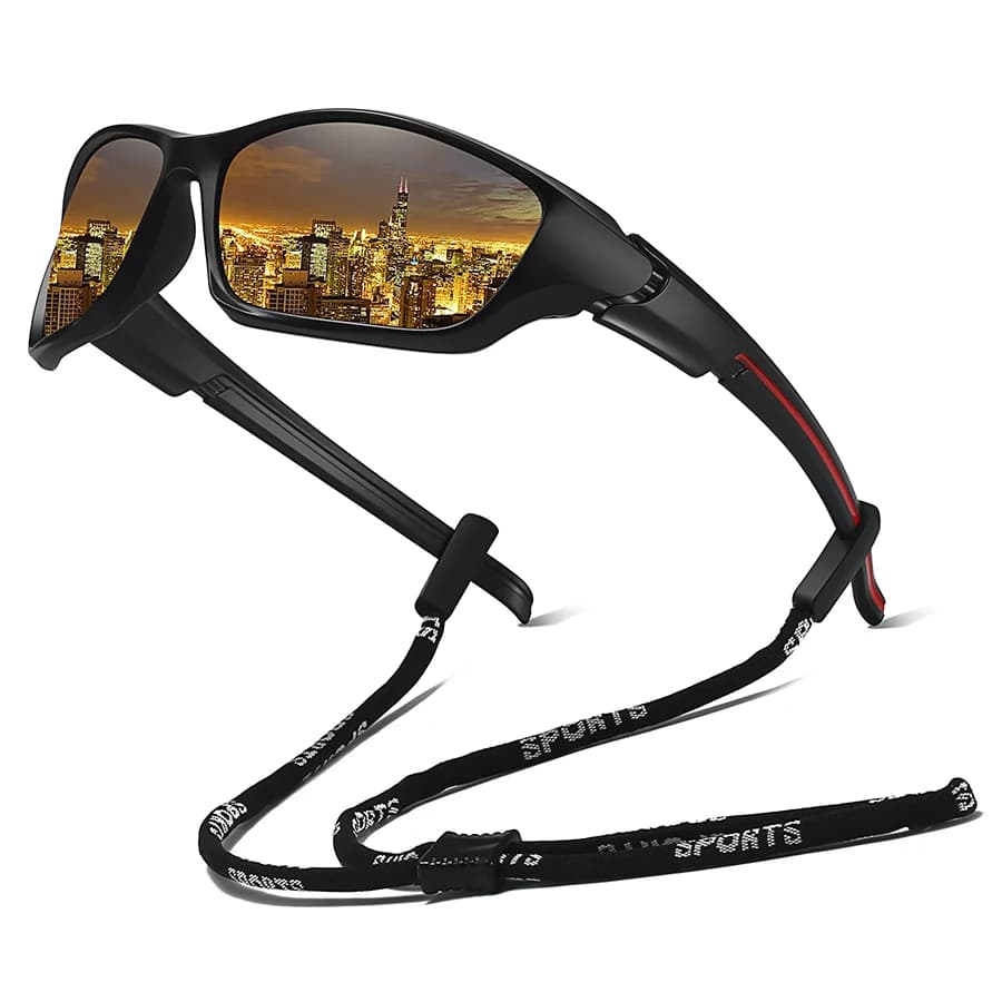 Lunettes de pêche montagne avec chaîne sport outdoor protection UV pour randonnée pêche