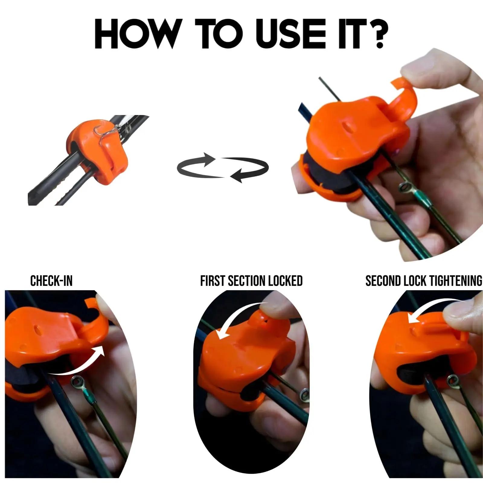 Support canne à pêche fixe avec clips et sangles pour montage mural compact