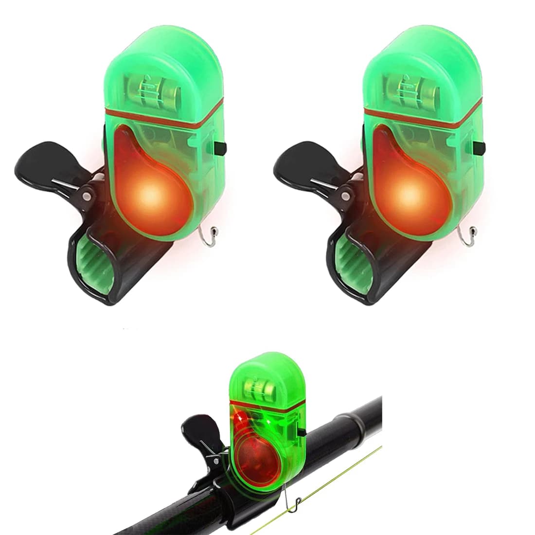 Détecteur de touche électronique LED clip sur canne avec alarme sonore et lumineuse 1/2 pièces
