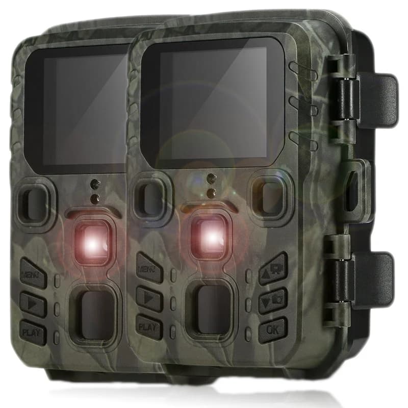 Pack 2 caméras hunting mini 20MP 1080P vision nocturne infrarouge détection mouvement piège photo