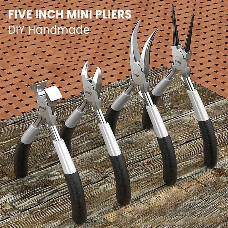 Set pinces à bec pointu sans dent plat oblique - Outils ligature fil pêche et montages