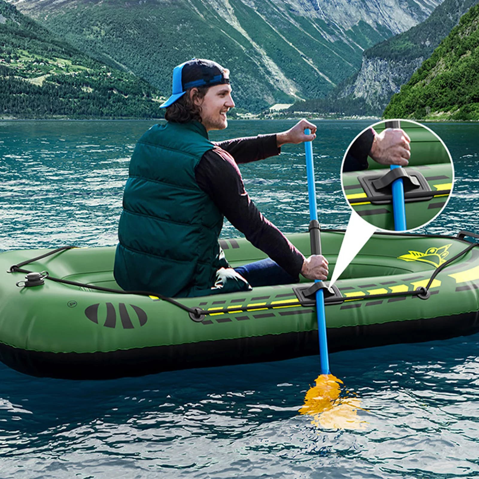 Kayak gonflable haute qualité PVC 0.4mm canoë bateau à air double dérive plongée pêche résistant durable transportable