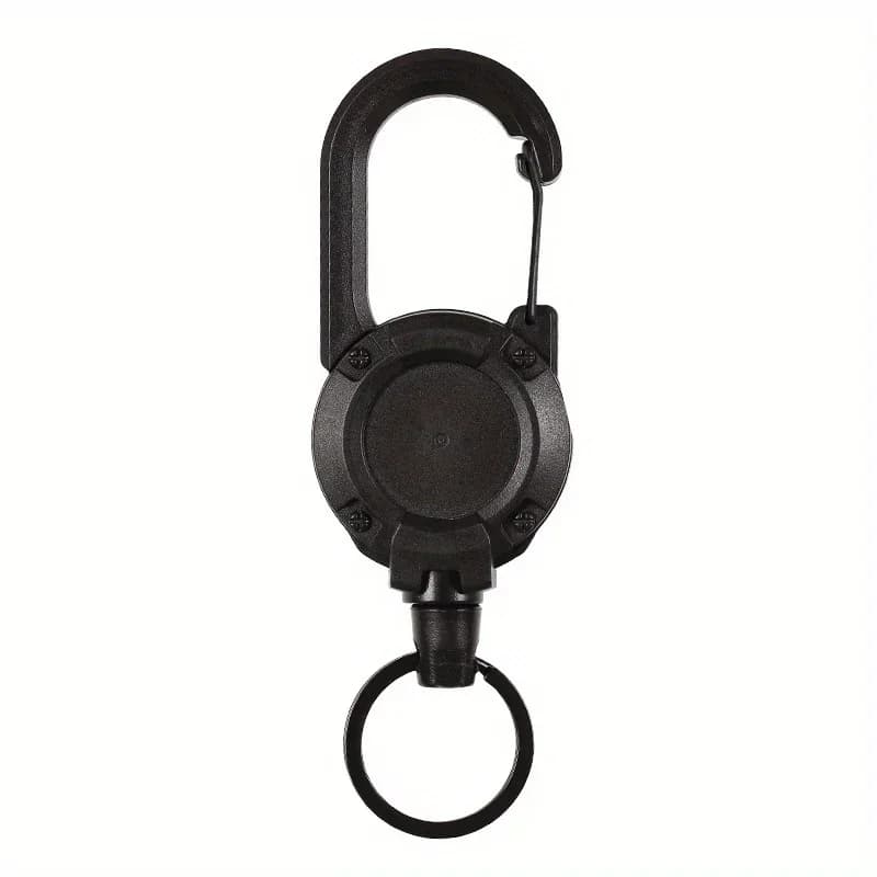 Porte-badge rétractable extensible avec mousqueton robuste pour clés, sacs et équipement de pêche