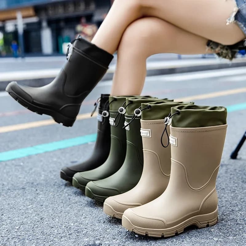 Bottes de pluie homme mi-mollet nouvelle mode outdoor antidérapantes légères imperméables tendance