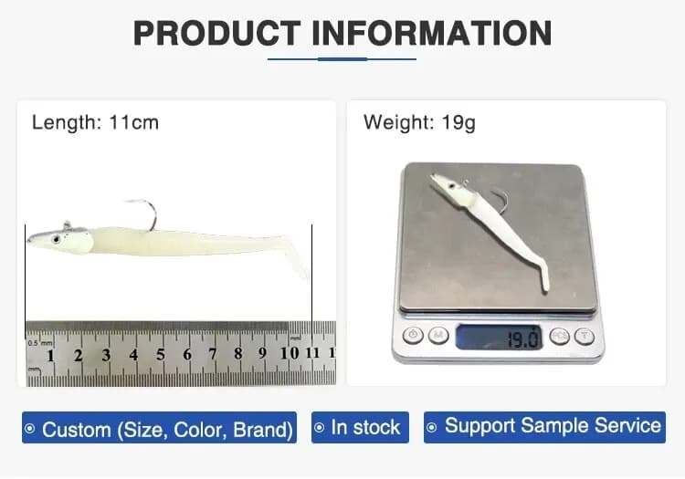 Têtes plombées 19g-34g pour pêche en mer - Leurres souples avec plombs pour poissons de roche