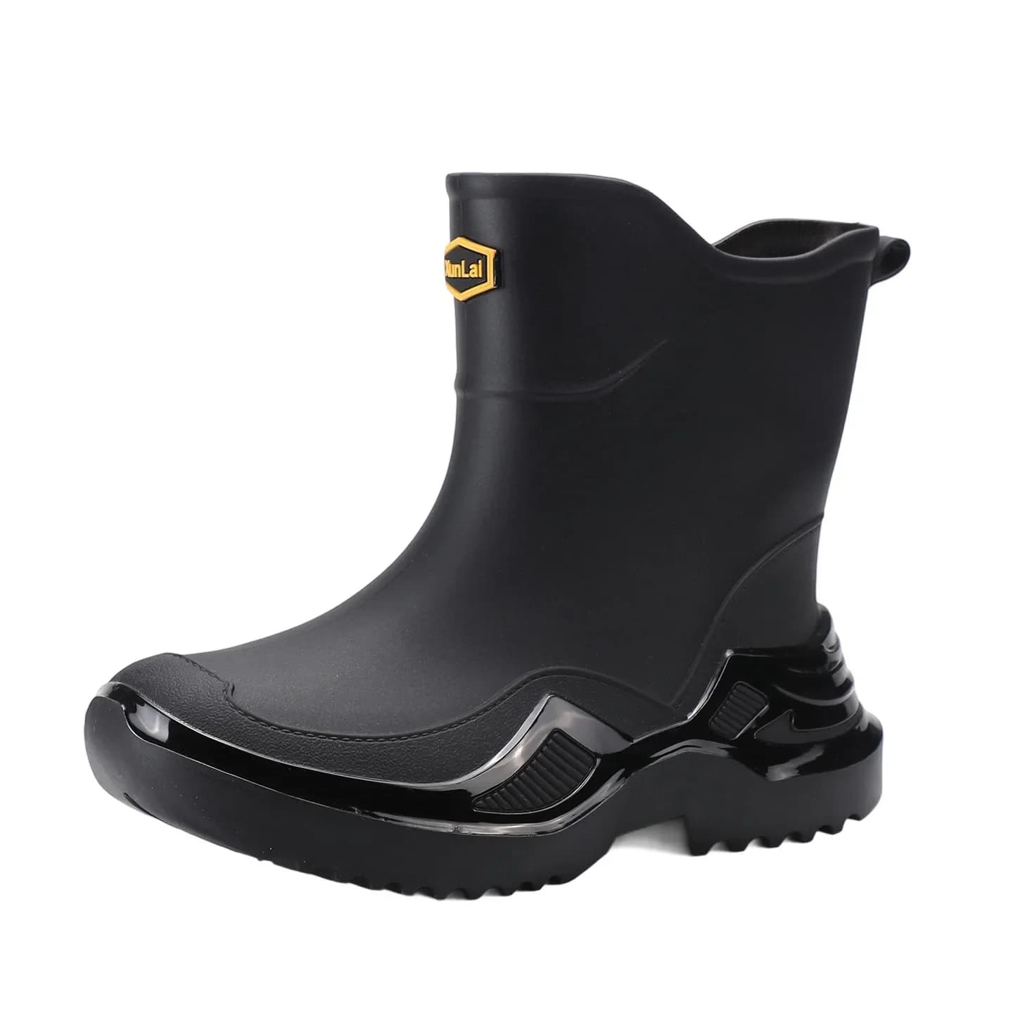 Bottes de sport courtes homme noires coréennes antidérapantes écologiques caoutchouc épais