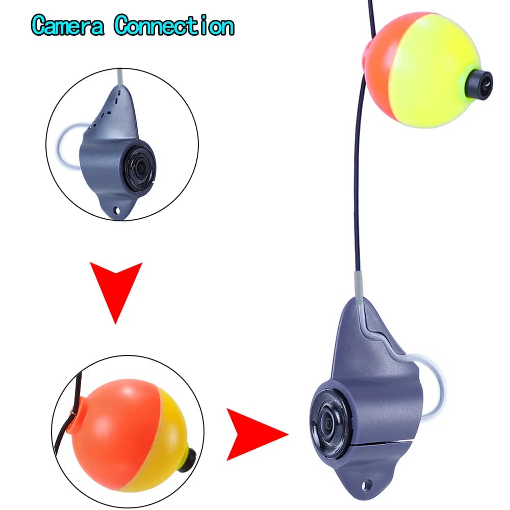 Caméra de pêche sous glace THEJLES HD 1000 lignes 4.3 pouces - Écran IPS avec 8 lumières infrarouges