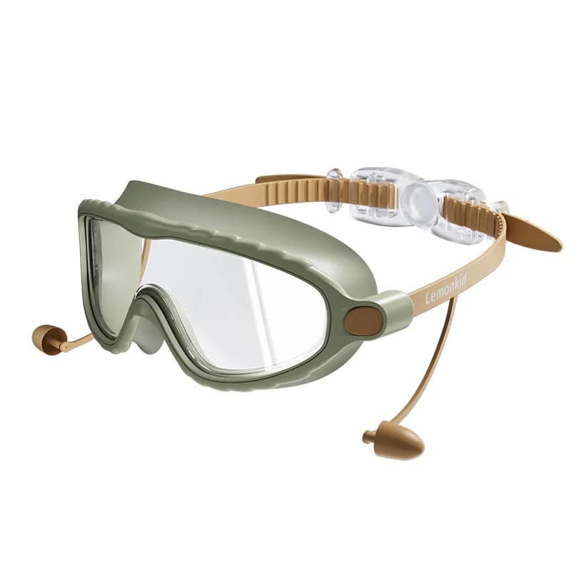Lunettes de natation enfants anti-buée anti-UV - Vision large avec bouchons d'oreilles pour bébé nageur