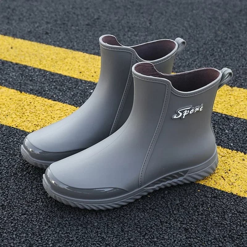 Chaussures de pluie homme mi-hautes anti-dérapantes pour pêche, travail et cuisine - Bottes résistantes