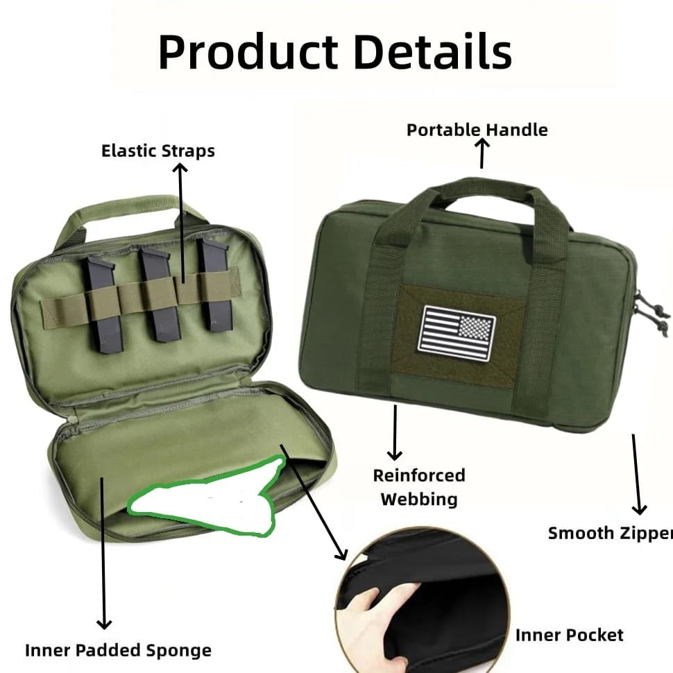 Pochette tactique pour pistolet et équipement - Protection transport pêche et chasse discret