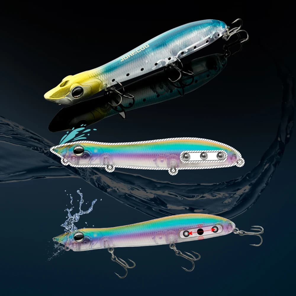 Leurre Popper Topwater 12cm Flottant pour Bass et Snakehead, Appât Dur avec Rattle et Wobble pour la Pêche