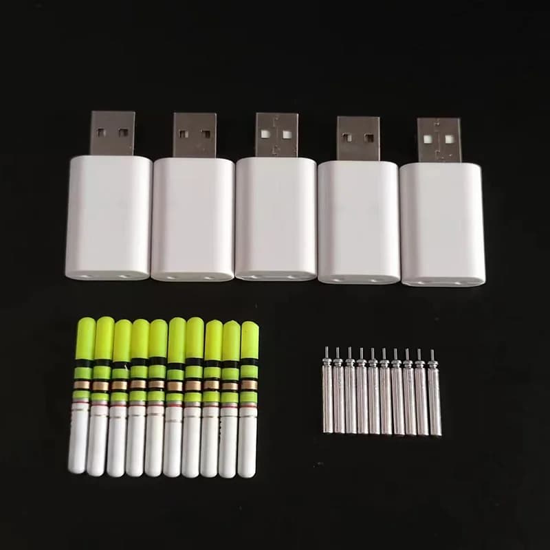 Lot 10 bâtons lumière pêche nocturne avec batterie CR322 LED pour flotteurs lumineux accessoires