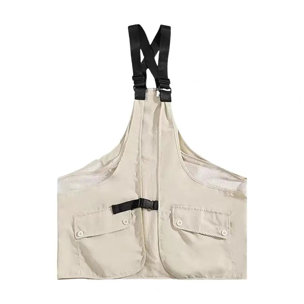 Gilet à poches multiples style streetwear pour pêcheurs avec rangements pratiques accessoires