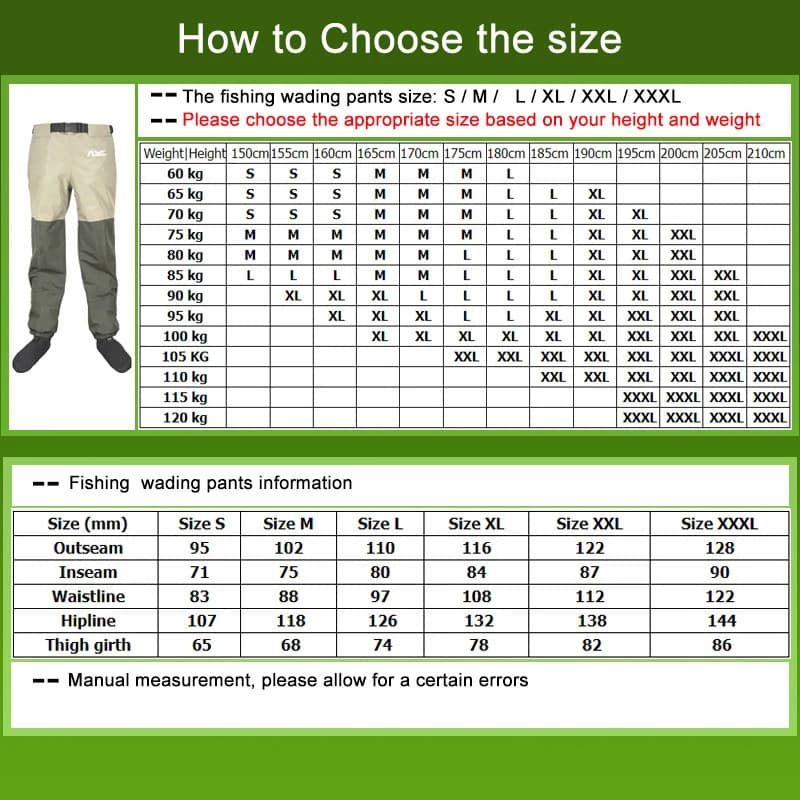 Waders de pêche imperméables homme et femme, avec chaussettes néoprène intégrées pour la pêche à gué