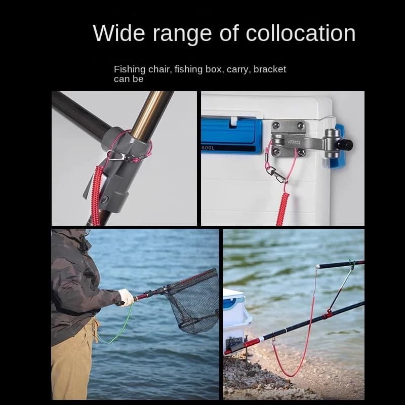 Câble de Sécurité LINNHUE Télescopique pour Canne à Pêche - Protection Anti-Emport Élastique Haute Résistance