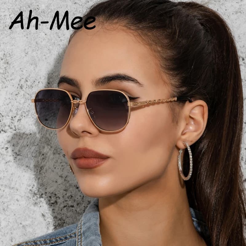 Lunettes de soleil vintage carrées pour femme - Style rétro pour pêche à la truite en montagne