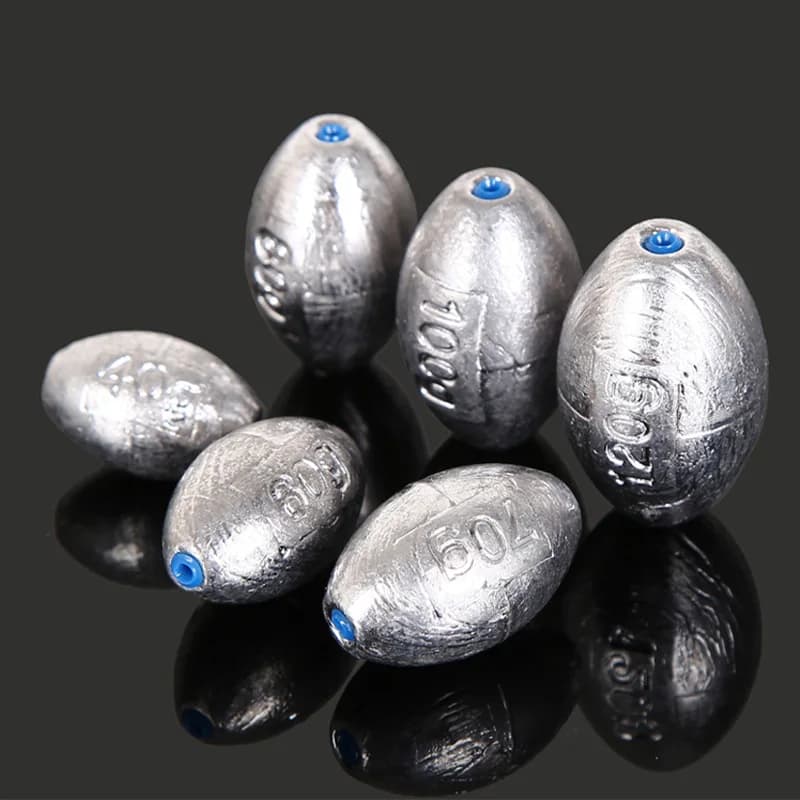 Plombs de pêche olive creux avec échelle 2g à 60g pour ligne plombée carpe carnassiers plomos de pesca