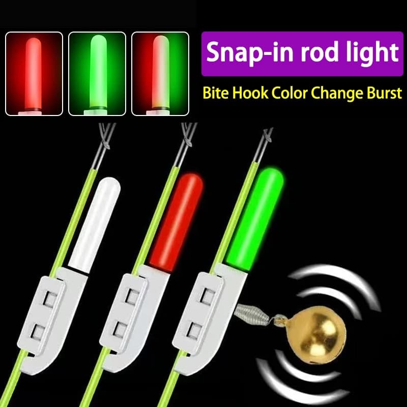 Alarme de touche électronique 5 pièces avec bâton lumineux LED et cloches pour pêche de nuit - CR425