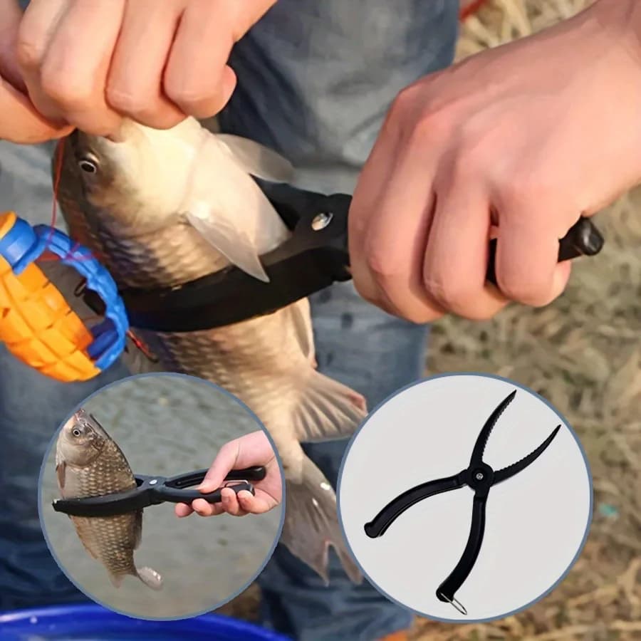 Pinces de contrôle poisson anti-dérapage durables - Outils essentiels pour pêcheurs avec prise ferme