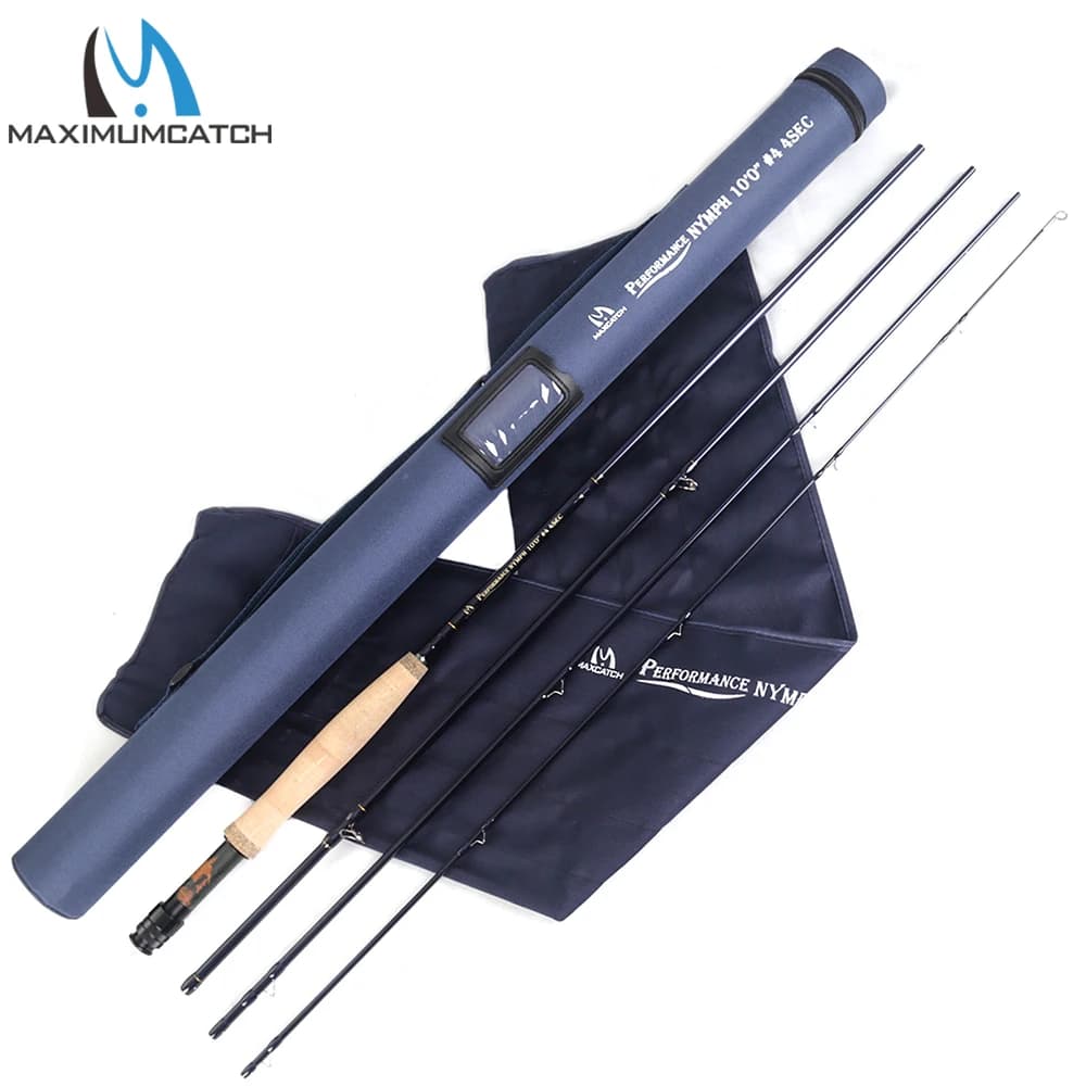 Canne à mouche MAXCATCH Switch & Nymph 9'-11'6'' 2-9WT action rapide carbone, pour pêche à la nymphe européenne et truite