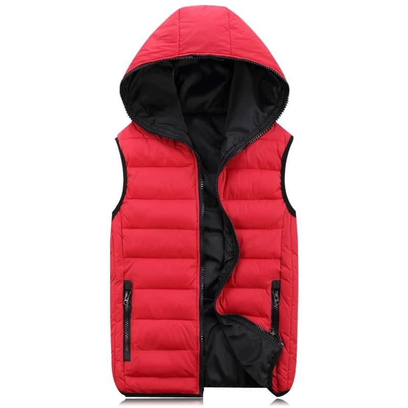 Veste matelassée homme sans manches hiver capuche épaisse coton 4XL vêtement chaud pêche quotidien