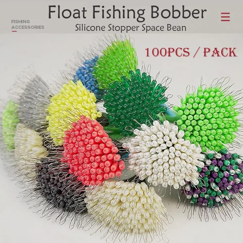 100 anti-emmêleurs en silicone pour flotteurs et lignes de pêche tailles SS à LL