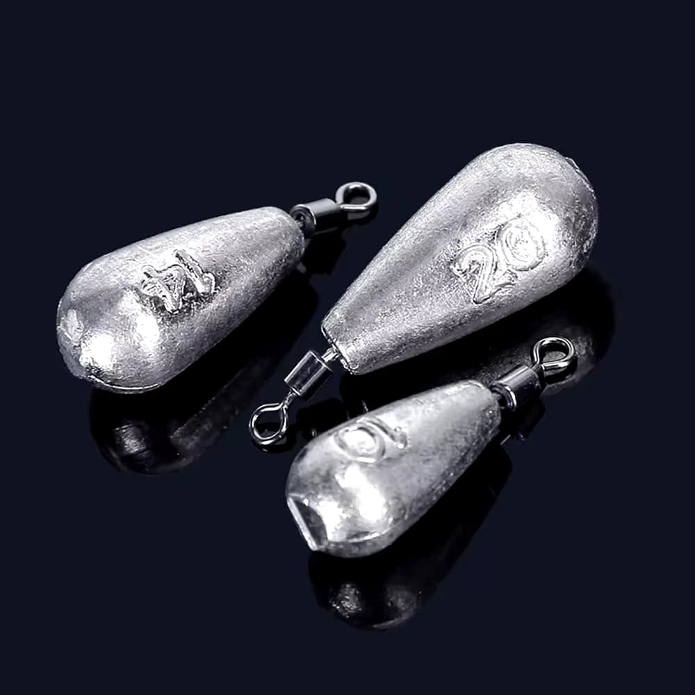 Lot de 15 plombs goutte d'eau 3.5g à 20g - Plombages verticaux pour pêche en mer