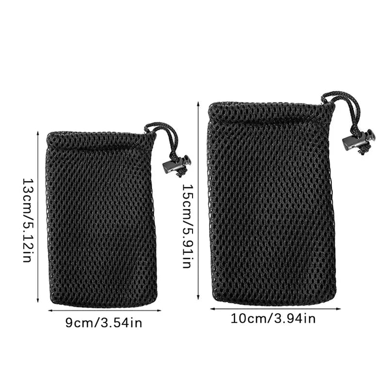 3 pochettes de rangement nylon mesh à cordon multi-usage voyage activités extérieures produits numériques accessoires