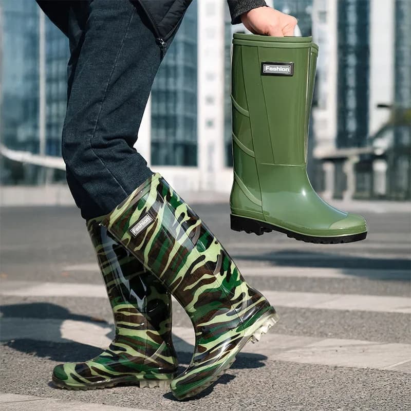 Bottes camouflage homme hautes imperméables doublure polaire semelle résistante chaussures chaudes mode