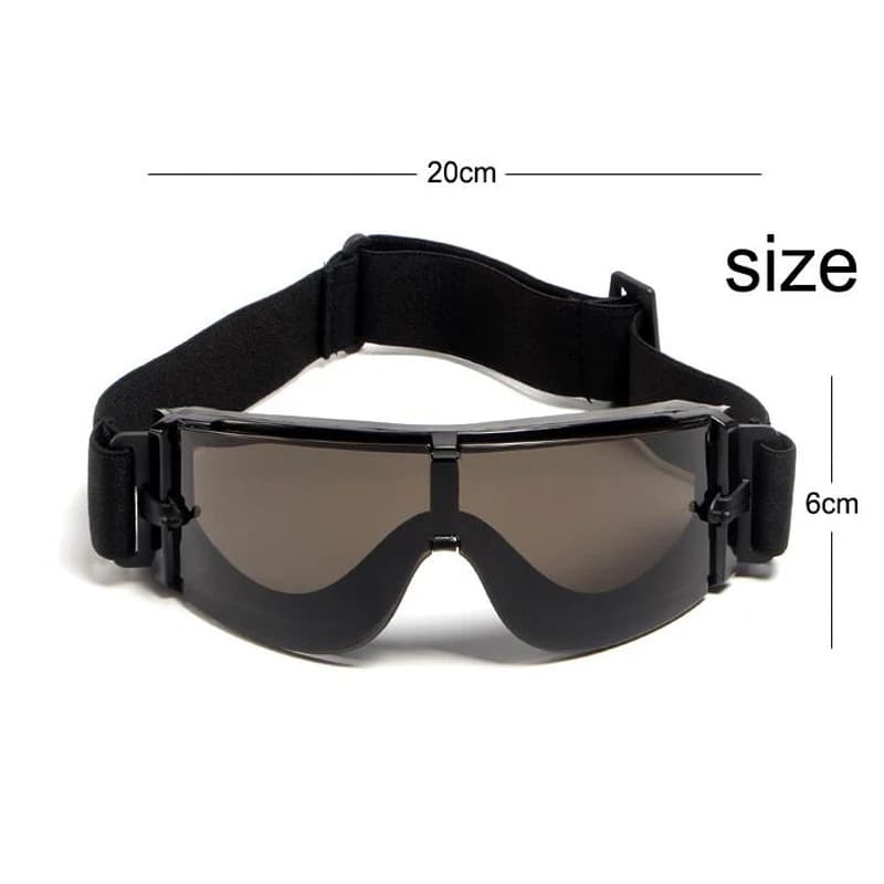Lunettes tactiques forces spéciales X800 anti-explosion pour wargame, chasse et pêche extrême