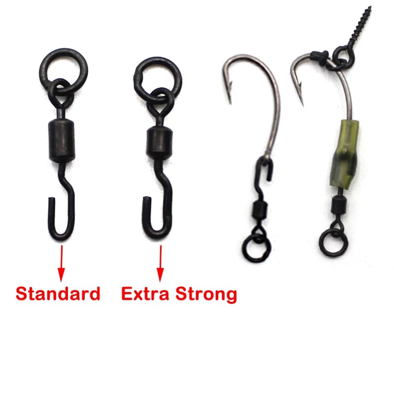 Émerillons renforcés pour pêche à la carpe 20 pièces - Swivels rapides pour montages chod et helicopter