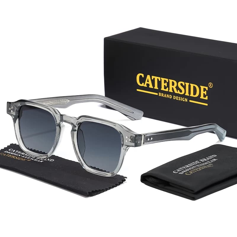 Lunettes de soleil CATERSIDE carrées pour pêche - Cadre luxe avec inserts pour voyages