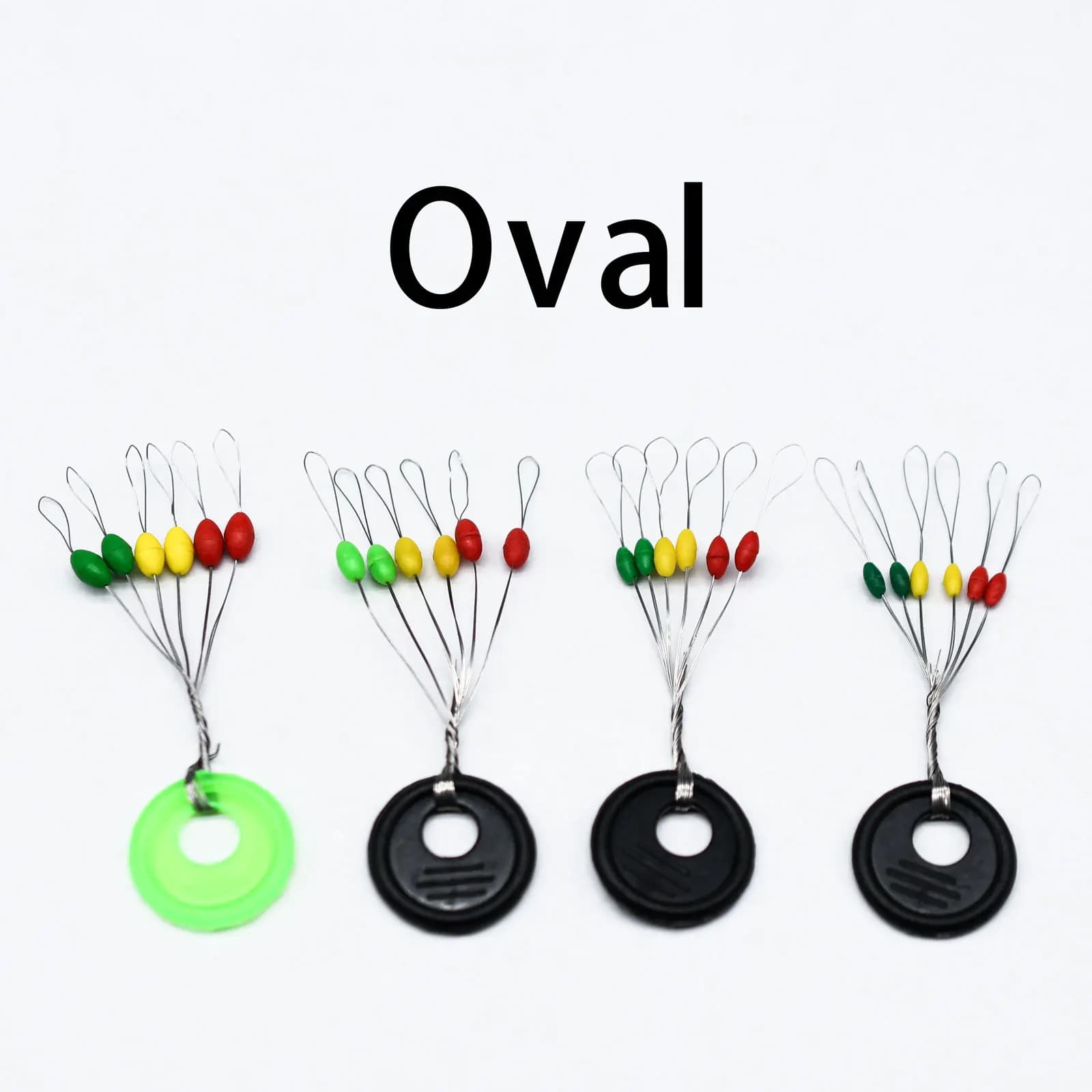 Flotteurs de pêche ovale et cylindrique 180 ou 600 pièces, billes colorées en caoutchouc par groupe de 6
