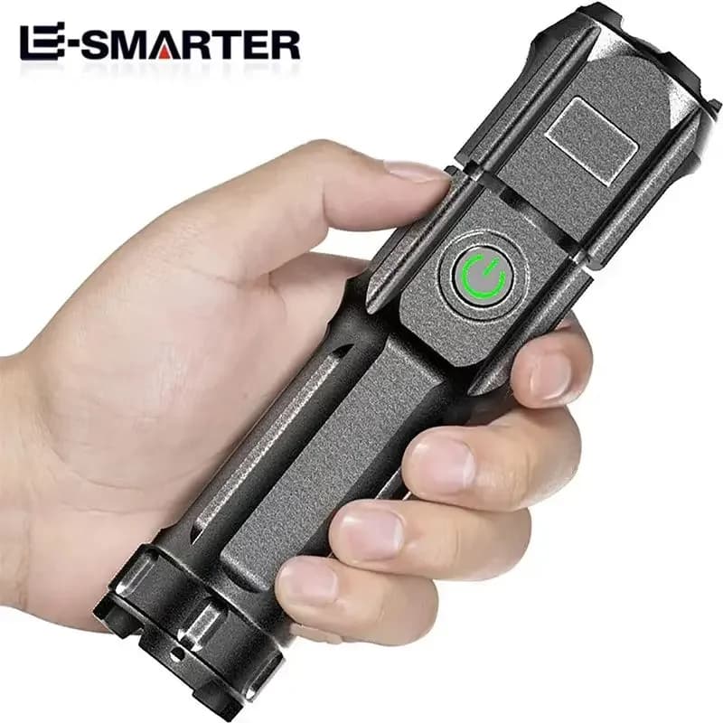 Lampe torche LED tactique rechargeable - 100 000 lumens étanche pour pêche, chasse et camping