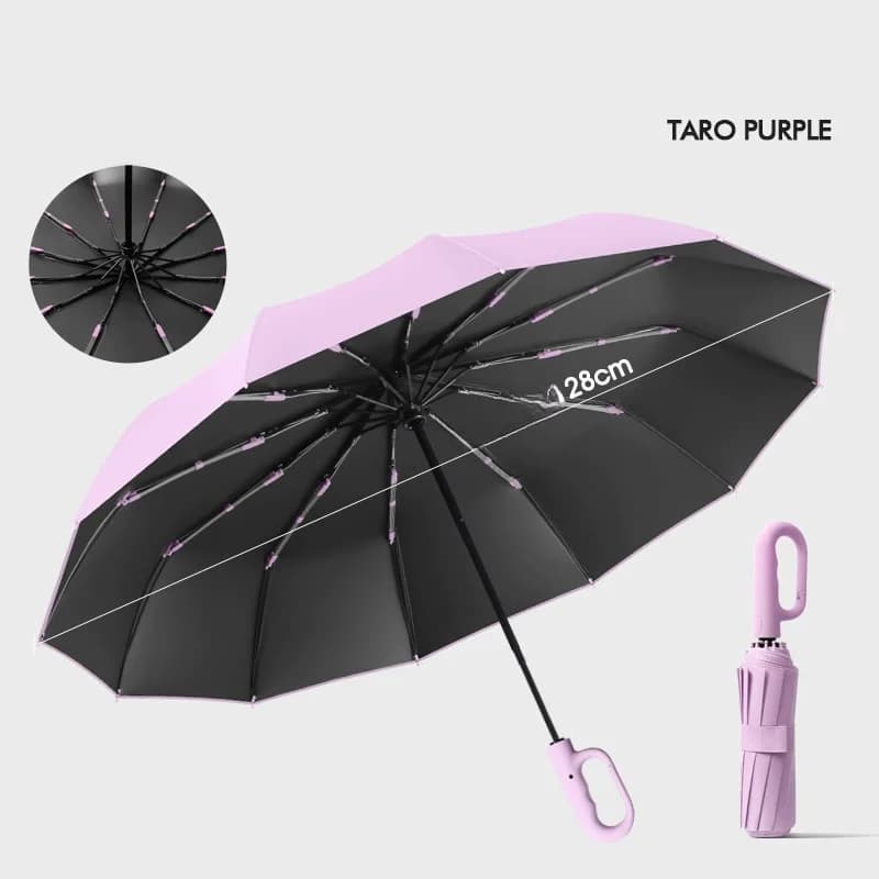Parapluie extra large automatique 12 baleines portable double usage pluie vent pêche