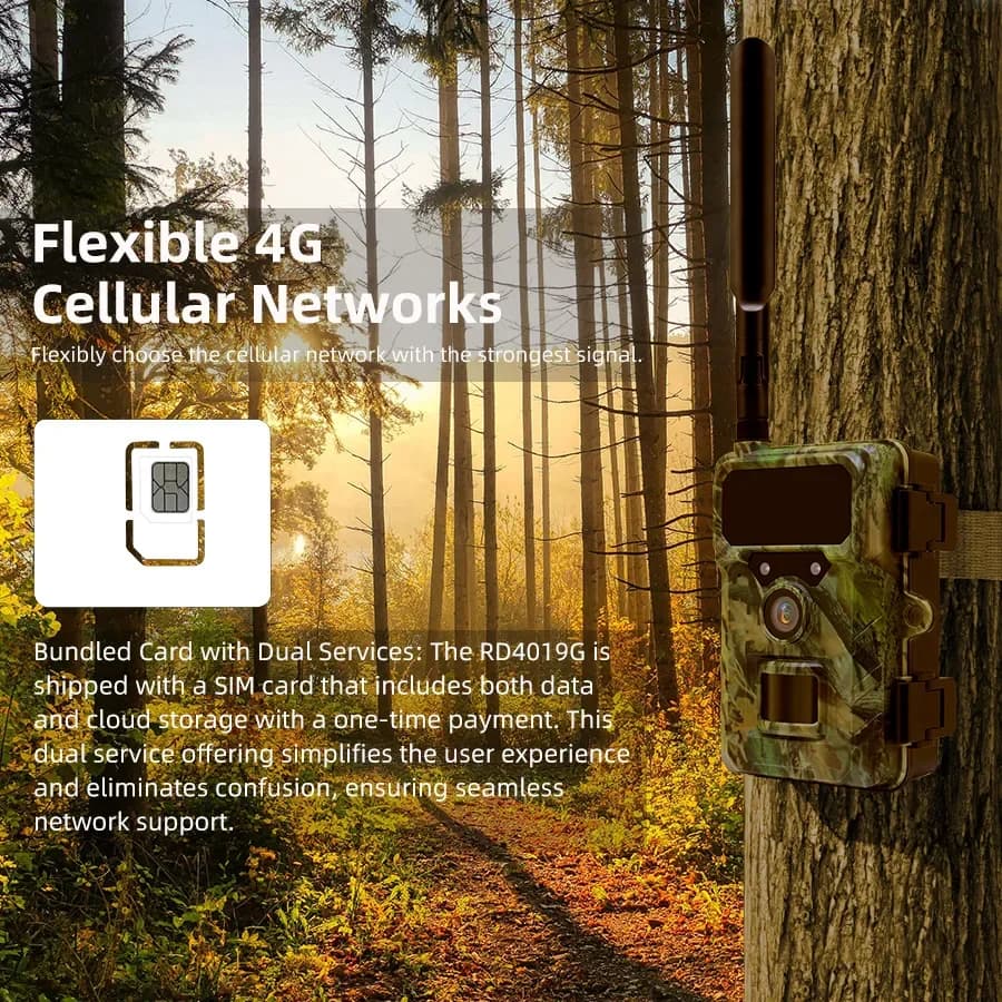 Caméra trail 4G LTE 2.7K 32MP étanche IP66 avec prise EU pour surveillance faunique connectée
