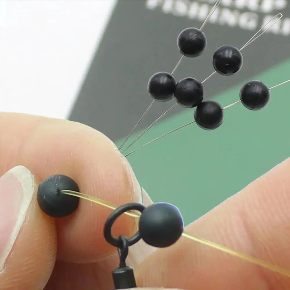 100 perles de pêche espaceurs 3mm-12mm - Perles rondes souples et dures pour montages et appâts