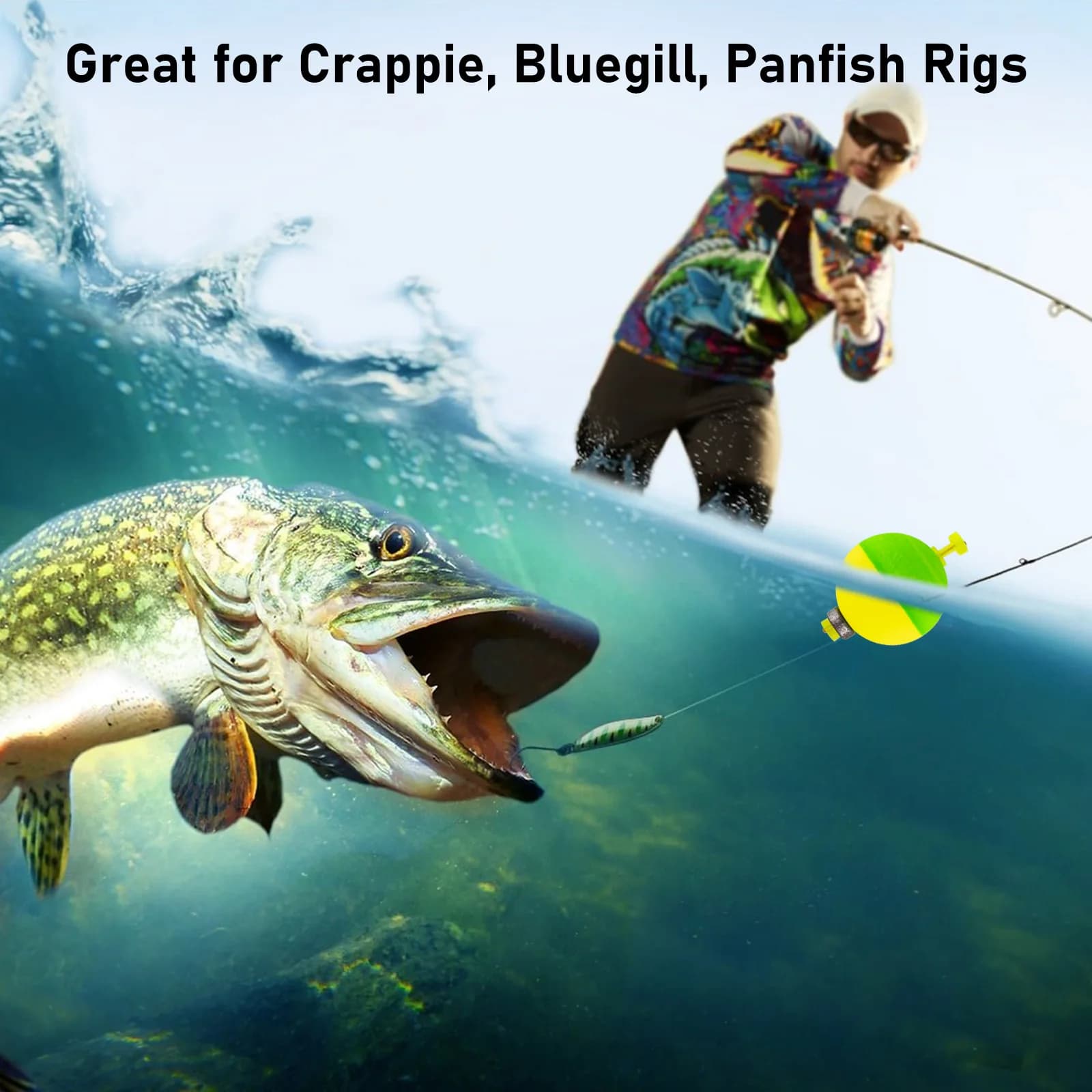 5 flotteurs de pêche en mousse EVA lestés ronds, indicateurs de touches pour bottom rig, brochet