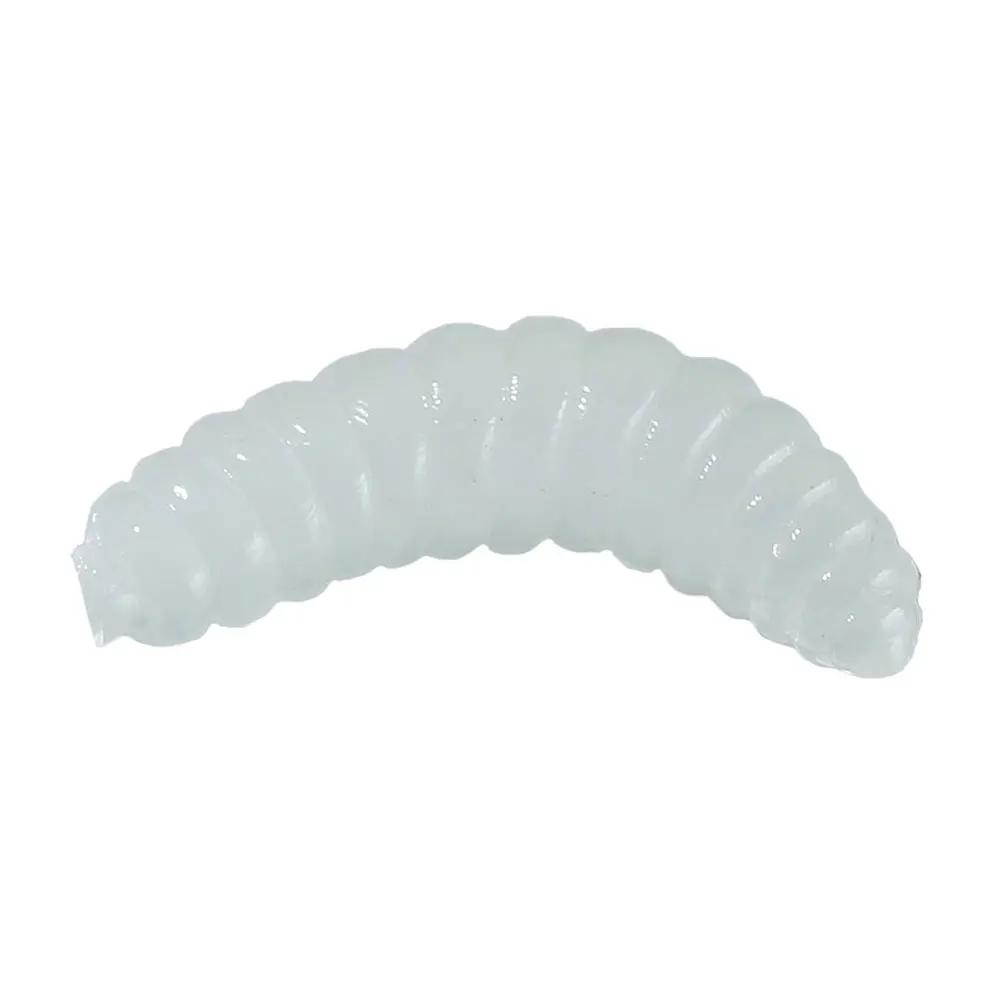 50pcs vers luisants appâts souples 2cm asticots crevettes pour pêche brochet perche carpe