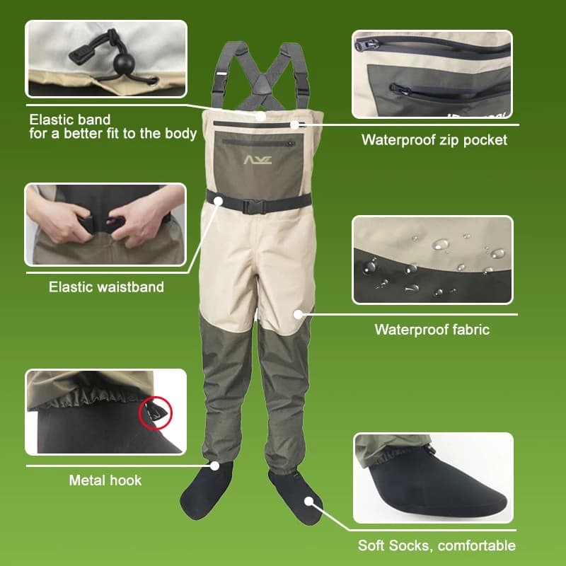 Waders de pêche respirants et imperméables, combinaison cuissarde pour la pêche à la mouche et la chasse